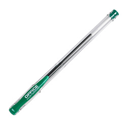 Ручка гелевая "Office Products" 0,5 мм, пласт., прозр., стерж. зеленый