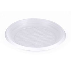 Пластиковая тарелка десертная одноразовая 16,5 см, 100 шт./упак.,белый