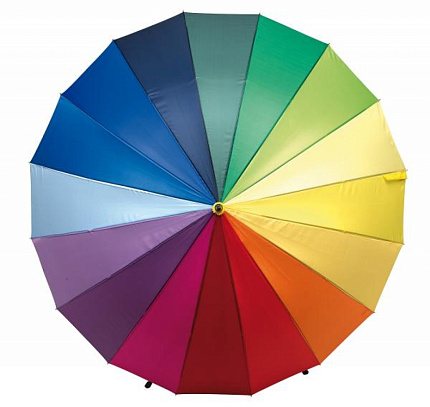 Зонт-трость механ. 131 см, ручка дерев. "Rainbow Sky" разноцветный
