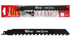 Пилка сабельная по кирпичу S 240B (1 шт.) WORTEX Биметалл YG8/HM, 240 мм длина