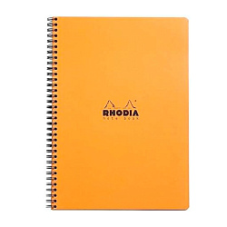 Блокнот A4+ 225*297 мм, 80 л., лин. "Rhodia" спираль сбоку, обл. карт., оранжевый