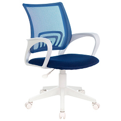 Кресло д/персонала Бюрократ CH-W695NLT сетчатая ткань, т.-синий, крестов. пластик, корпус белый