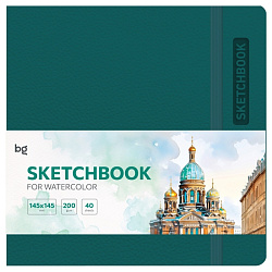 Скетчбук "Bright. Teal" 14,5*14,5 см, 200г/м2, 40 л, морская волна