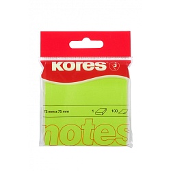 Бумага д/з на кл. осн. 75*75 мм "Kores" 100 л., зеленый неон