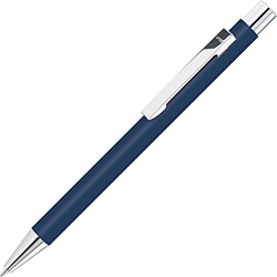 Ручка шарик/автомат "Straight Si" 1,0 мм, метал., т.-синий/серебристый, стерж. синий