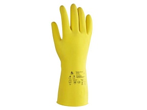 Перчатки К20 Щ20 латексные с хлопковым напылением р-р 9/L Jeta Safety (Acid Eco, желтые, инд уп.)