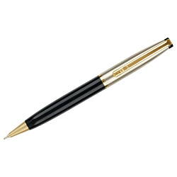 Ручка шарик/автомат "Moonlit" 0,7 мм, метал., черный/айвори/золотистый, стерж. синий