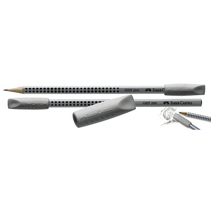 Ластик "Faber-Castell 2001" 2 шт., насадка на карандаш, серый