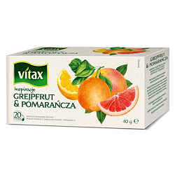 Чайный напиток "Vitax" 20*2 г., фруктовый, со вкусом грейпфрута и апельсина