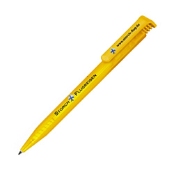 Ручка шарик/автомат "Super Hit Frosted" 1,0 мм, пласт., прозр., желтый, стерж. синий