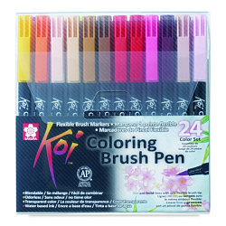 Маркер акварельный "Koi Color Brush" набор, 24 цв.