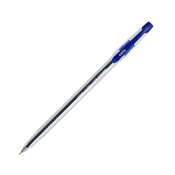 Ручка шарик. "Slimo" 1,0 мм, пласт.,  прозр., стерж. синий
