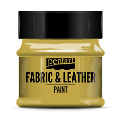Краски д/текстиля "Pentart Fabric & Leather paint" золото, 50 мл, банка
