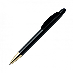 Ручка шарик/автомат "Icon C GOLD" 1,0 мм, пласт., глянц., черный/золотистый, стерж. синий
