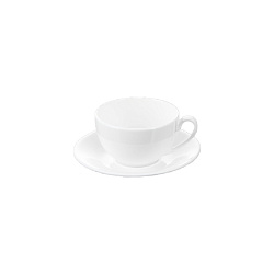 Чашка с блюдцем, фарфор., 250 мл. "WL-993000/1С Olivia" упак., белый