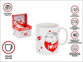 Кружка керамическая, в кор., 350 мл., CATS-1, PERFECTO LINEA