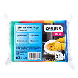 Губка кухонная для мытья посуды Zaubex Maxi 10*7*2,9см, 5 шт/уп.