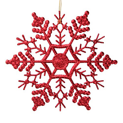 Украшение новогоднее "Снежинка-паутинка красная" 16,5*16,5 см, полипропилен., красный