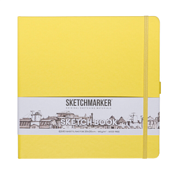 Скетчбук "Sketchmarker" 20*20 см, 140 г/м2, 80 л., лимонный