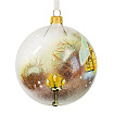 Шар елочный декоративный "Рождественский дом" d10 см, стекл., разноцветный