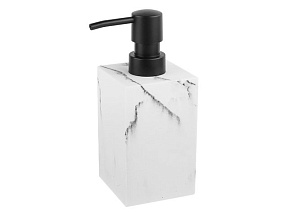 Диспенсер (дозатор) для мыла MARBLE, белый, PERFECTO LINEA (Композитный материал: полирезин под натуральный камень)