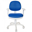 Кресло детское Бюрократ CH-W356AXSN ткань, голубой, крестов. пластик, корпус белый