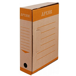 Коробка архивная 80 мм "Эко" бурый/оранжевый