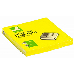 Бумага д/з на кл. осн. 76*76 мм "Q-Connect Brilliant Z-Notes" 100 л., желтый неон
