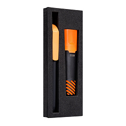 Набор ручка шарик/автомат+маркер "Flow Pure GOM KF+Liqeo Highlighte" черный/оранжевый, карт. футляр