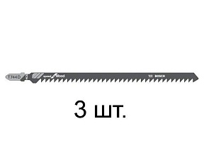 Пилка лобз. по дереву T744D (3 шт.) BOSCH (пропил прямой, грубый, быстрый рез)