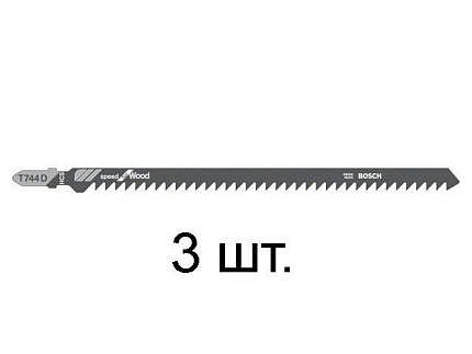 Пилка лобз. по дереву T744D (3 шт.) BOSCH (пропил прямой, грубый, быстрый рез)