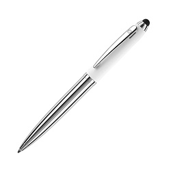 Ручка шарик/автомат "Nautic Touch Pad Pen" 1,0 мм, метал., белый/серебристый, стерж. синий