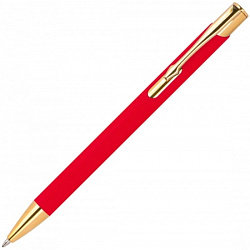 Ручка шарик/автомат "Glendale" 0,7 мм, метал., софт., красный/золотистый, стерж. синий