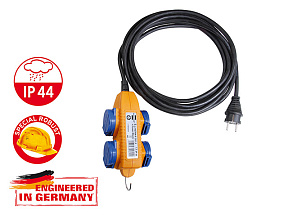 Удлинитель с колодкой 10м (4 роз., 3.5кВт, резин. кабель, с/з) Brennenstuhl (3,5кВт, 3х1,5мм2, степень защиты: IP44)