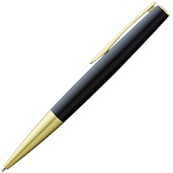 Ручка шарик/автомат "Elegance GO" 1,0 мм, метал., черный/золотистый, стерж. синий