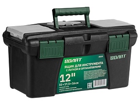 Ящик для инструмента пластмасс. 32х17,5х16 см (12"") с лотком и органайз.20235 ВОЛАТ
