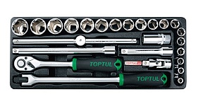 Набор-сет головок 1/2"" 25предм. 6гр. 434х176мм TOPTUL