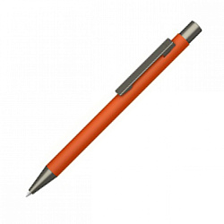 Ручка шарик/автомат "Straight Gum" 1,0 мм, метал., софт., оранжевый/антрацит, стерж. синий