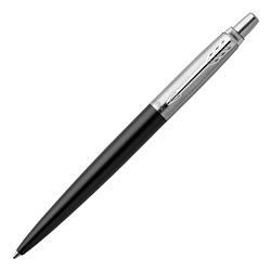 Ручка шарик/автомат "Jotter Core K63 Bond Street Black CT" 1,0 мм, метал., подарочн. упак., черный/серебристый, стерж. синий