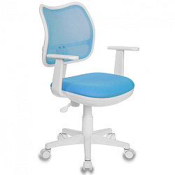 Кресло детское Бюрократ CH-W797 сетчатая ткань, голубой, крестов. пластик, корпус белый
