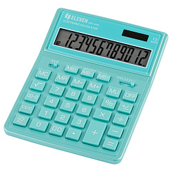 Калькулятор настольный Eleven SDC-444X-GN, 12 разрядов, двойное питание, 155*204*33мм, бирюзовый SDC-444X-GN