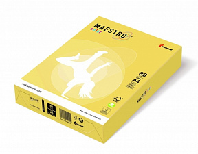 Бумага цветная A4, 80г/м, 500 л. "Maestro Color" лимонно-желтый