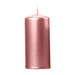 Свеча однотонная "Pillar" 12*6 см, розовое золото