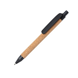 Ручка шарик/автомат "Write" 1,0 мм, пробка, эко, коричневый/черный, стерж. синий