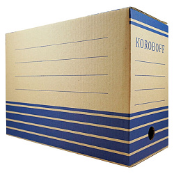 Коробка архивная 150 мм "Koroboff" бурый/синий