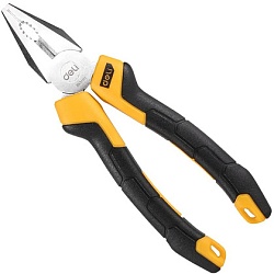 Плоскогубцы "Deli" 160 мм., желтый/черный