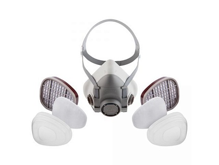 Полумаска 5500Р с фильтрами 6510 А1 с предфильтрами и с держателями Jeta Safety (комплект) (р-р М, для защиты дыхания (полумаска, фильтры A1 2шт, пред