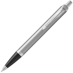 Ручка шарик/автомат "IM Essential Brushed Metal CT" 1 мм, метал./пласт., подарочн. упак., серебристый/черный, стерж. синий