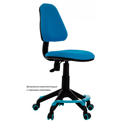 Кресло детское Бюрократ KD-4-F ткань, голубой, крестов. пластик, подст.для ног