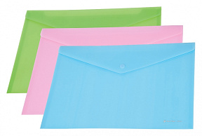 Папка конверт на кнопке А4 "Panta Plast C4535" голубой пастельный
